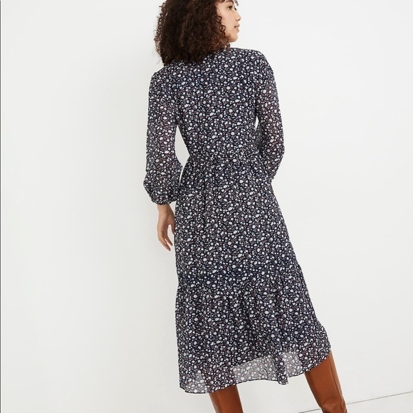 NWT Madewell Tie-Waist Midi Dress in Harvest Vine - Picture 3 of 13